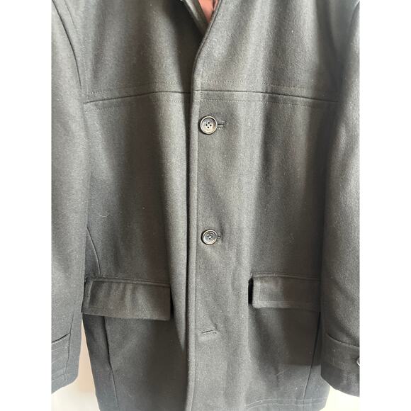 LONDON FOG Men's Wool Blend Coat car coat, overcoat, jacket, black size Medium - Picture 6 of 14
